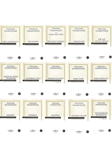 Hamlet - Macbeth -Venedik Taciri - Hırçın Kız - William Shakespeare - 15 Kitap Set