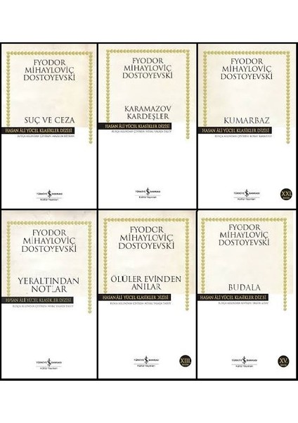 Hasan Ali Yücel Klasikleri : Suç ve Ceza - Karamazov Kardeşler - Kumarbaz - Yeraltından Notlar - Ölüler Evinden Anılar - Budala - Dostoyevski - 6 Kitap Set