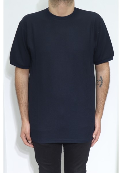 Fistan Store Erkek Düz Spor Kesim Normal Kalıp Bisiklet Yaka T-Shirt