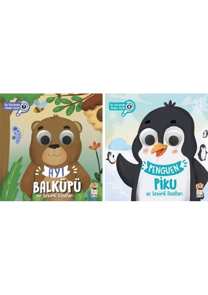 ayı Balküpü - Penguen Piku Bu Kocaman Gözler Kimin Hareketli Kitaplar 2'li Set