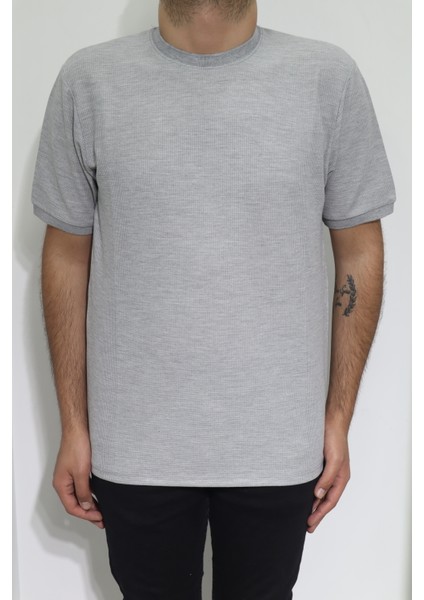 Fistan Store Erkek Düz Spor Kesim Normal Kalıp Bisiklet Yaka T-Shirt