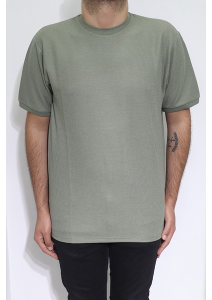 Fistan Store Erkek Düz Spor Kesim Normal Kalıp Bisiklet Yaka T-Shirt