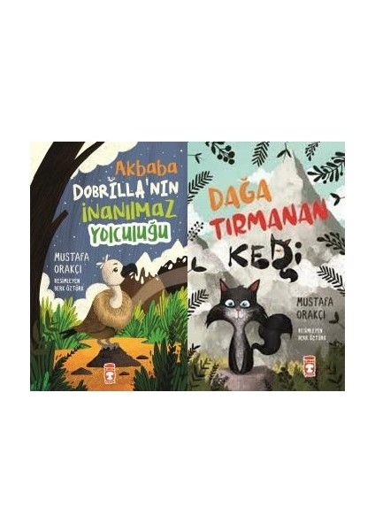 mustafa Orakçı 2. 3. 4. Sınıflar 2 Kitap Set (Akbaba Dobrilla'nın Inanılmaz Yolculuğu, Dağa Tırmanan Kedi)
