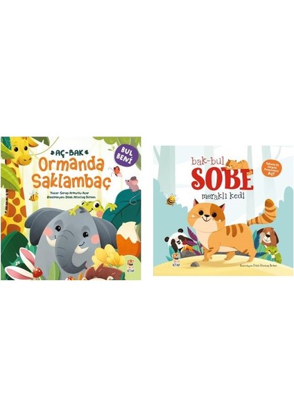 aç-Bak Ormanda Saklambaç - Bak-Bul Sobe Meraklı Kedi Interaktif Kitaplar Seti