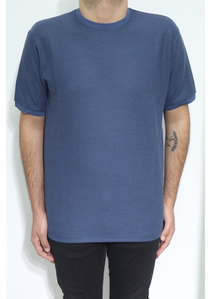 Fistan Store Erkek Düz Spor Kesim Normal Kalıp Bisiklet Yaka T-Shirt