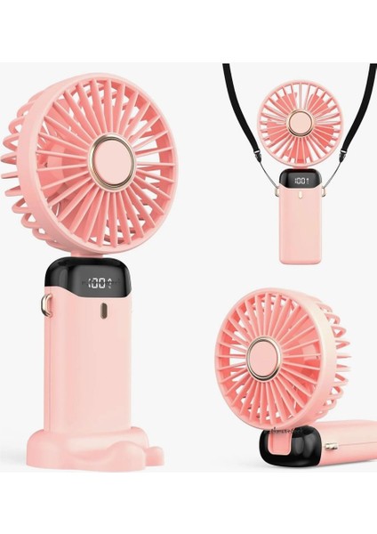 Mini Klima LED Göstergeli Şarjlı El Fanı Vantilatör 5 Kademeli Hız Serinletici Fan
