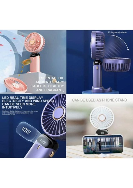Mini Klima LED Göstergeli Şarjlı El Fanı Vantilatör 5 Kademeli Hız Serinletici Fan modelleri