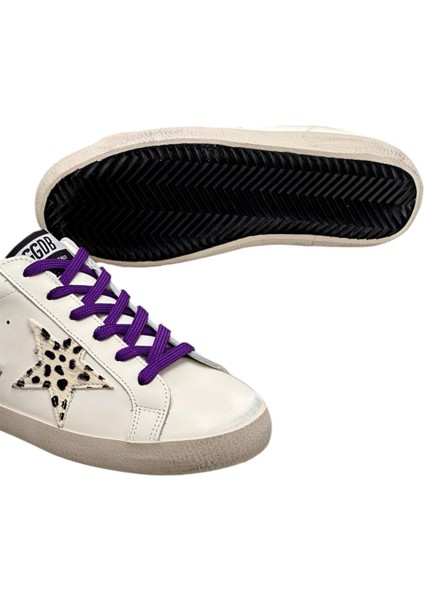 Women's Sneakers Dalmatian Golden Goose Superstar Purple Lace-Up - Brown back ankle - Kadın Ayakkabı Mor Bağıcık Dalmaçya Yıldız indirimleri