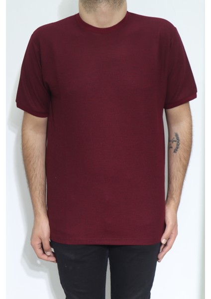 Fistan Store Erkek Düz Spor Kesim Normal Kalıp Bisiklet Yaka T-Shirt