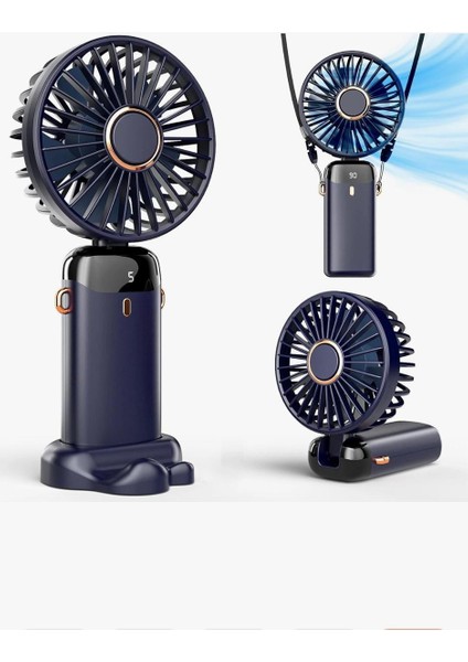 Mini Klima LED Göstergeli Şarjlı El Fanı Vantilatör 5 Kademeli Hız Serinletici Fan fiyatları