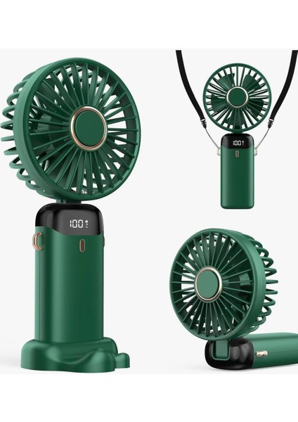 Mini Klima LED Göstergeli Şarjlı El Fanı Vantilatör 5 Kademeli Hız Serinletici Fan