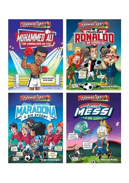 eğlenceli Spor 4 Kitap Set - Muhammed Ali - Ronaldo - Maradona - Messi
