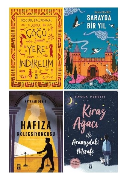 göğü Yere Indirelim - Sarayda Bir Yıl - Hafıza Koleksiyoncusu - Kiraz Ağacı ve Aramızdaki Mesafe 5-6-7-8. Sınıflar 4 Kitap Set