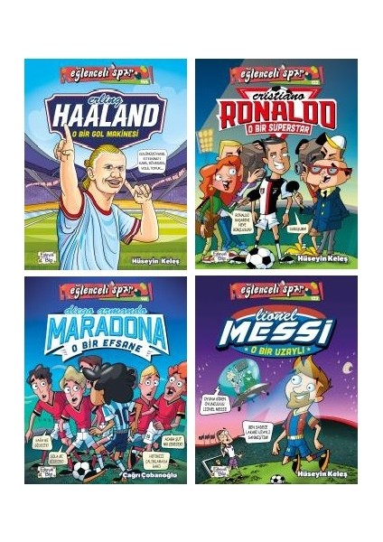 eğlenceli Bilgi Spor 4 Kitap Set - Messi - Ronaldo - Haaland - Maradona