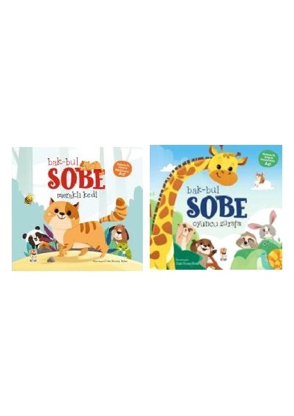 bak-Bul Sobe Meraklı Kedi - Oyuncu Zürafa 2 Kitap Set Ciltli