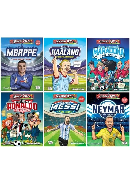 mbappe - Haaland - Messi - Ronaldo - Neymar - Maradona 6 Kitap - Hüseyin Keleş