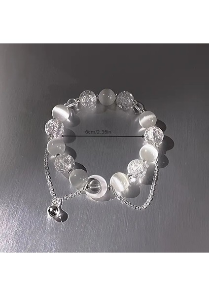 Kristal Boncuklu Ay Taşı - Ay Detaylı Bileklik ✨🌙 -El Yapımı modelleri