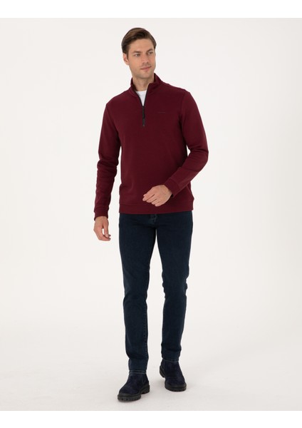 Erkek Bordo Regular Fit Basic Sweatshirt 50314044-VR014 fırsatları