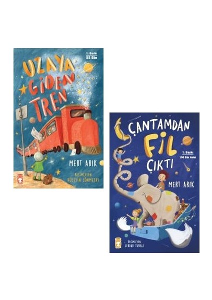 mert Arık 2 Kitap Set - Uzaya Giden Tren + Çantamdan Fil Çıktı - Mert Arık