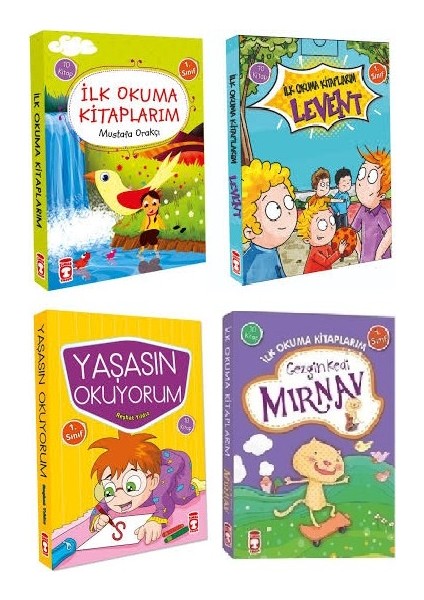 1. Sınıf Ilk Okuma Kitaplarım 4 Set Bir Arada 40 Kitap Set - Ilk Okuma Kitaplarım - Levent Ilk Okuma - Yaşasın Okuyorum - Gezgin Kedi Mırnav