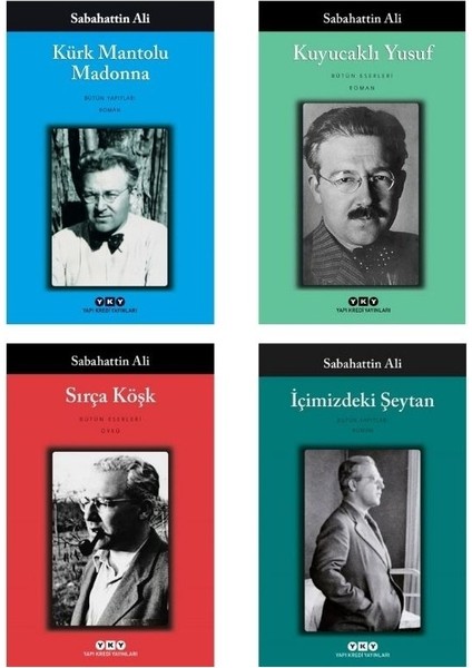 Kürk Mantolu Madonna - Kuyucaklı Yusuf - Içimizdeki Şeytan - Sırça Köşk - 4 Kitap - Sabahattin Ali