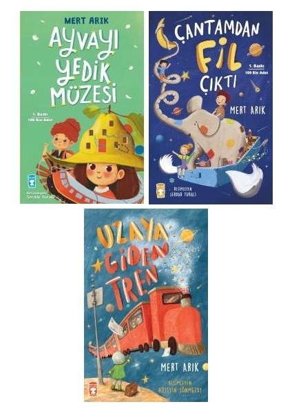 ayvayı Yedik Müzesi - Çantamdan Fil Çıktı - Uzaya Giden Tren 3 Kitap Set - Mert Arık