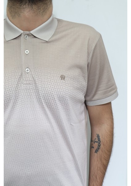 Fistan Store Erkek Dijital Baskılı Desenli Klasik Kesim Rahat Kalıp Cepsiz Polo Yaka T-Shirt fiyatları