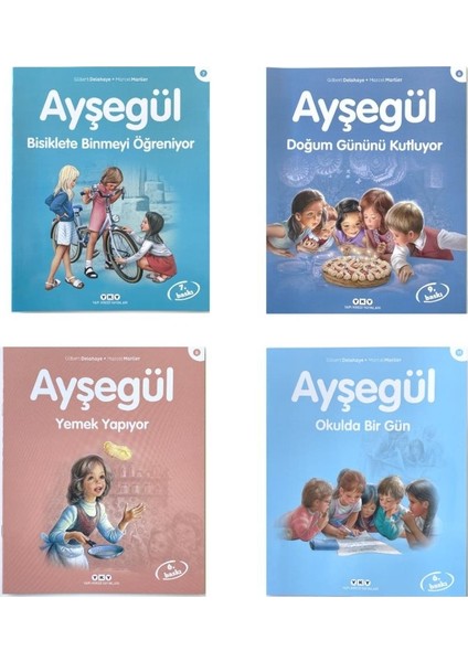 Ayşegül Doğum Gününü Kutluyor - Okulda Bir Gün - Yemek Yapıyor - Bisiklete Binmeyi Öğreniyor - 4 Kitap Set