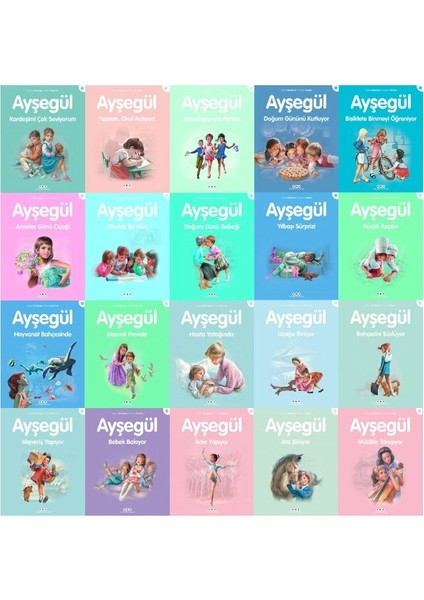 Ayşegül Serisi 20 Kitap Set - Kardeşimi Çok Seviyorum - Yaşasın Okul Açılıyor - Doğum Günü - Bisiklete Binmeyi Öğreniyor - Anneler Günü - Yılbaşı - Aşçılar - Müzikle Tanışıyor
