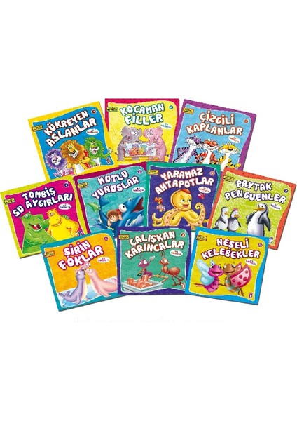 sevimli Hayvanlar ile Tanışalım 10 Kitap Set Okul Öncesi