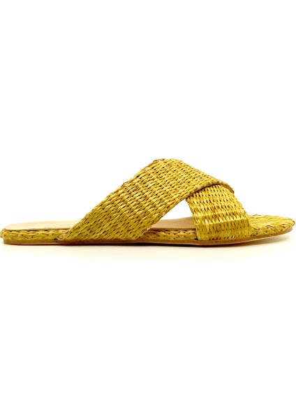 Hasır Örgü Yeşil Barefoot Terlik