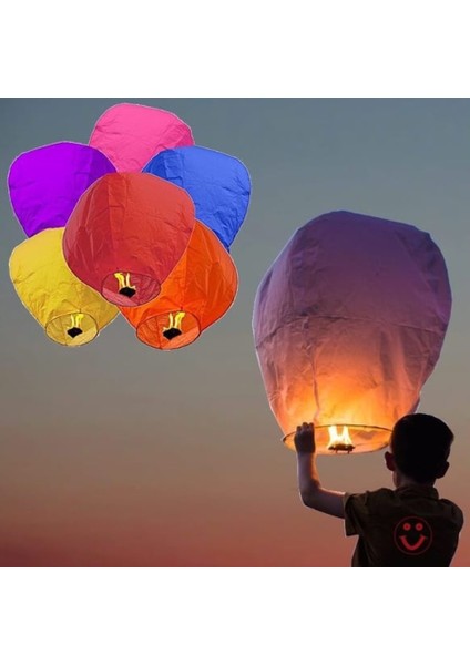 Büro Ev Ofis Yazlık Kamp Parti Etkinliği Için Tekli Gökyüzü Ateşi Balonu Dilek Feneri