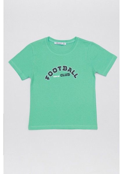 %100 Pamuk Önü ve Arkası Football Club Baskılı Erkek Çocuk Tişört