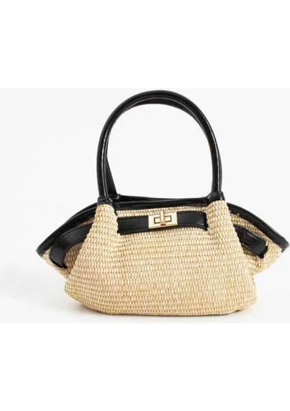 Lucy Model Hasır Siyah Kadın El ve Omuz Çantası Hediye Paketi Şeklinde Gönderilir fiyatları