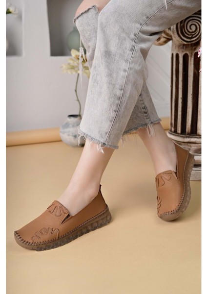 Ayakdaş Saraç Detaylı Hakiki Deri Kadın Babet Ayakkabı fırsatları