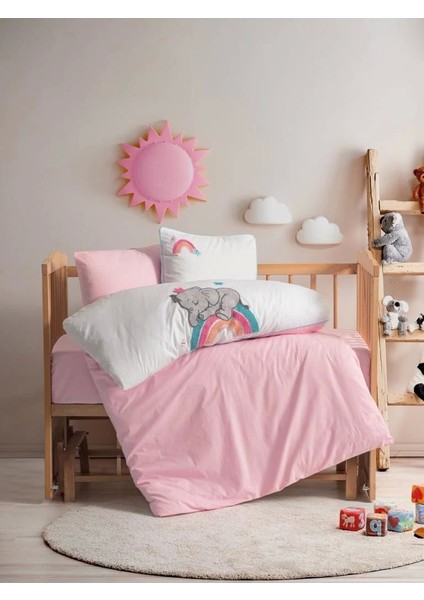 Cotton Box Pucnh Nakışlı Bebek Nevresim Takımı Lucky Pembe modelleri