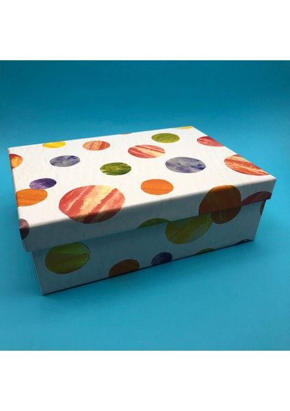 Büro Ev Ofis Hediyesi Için Tekli Puantiye Motifli Prestij Kutu