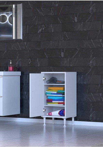 40X75X32,5 Cm’ Lik 1 Kapaklı 3 Göz Raf Dolap Organizatör Mutfak Dolabı Çok Amaçlı Dolap