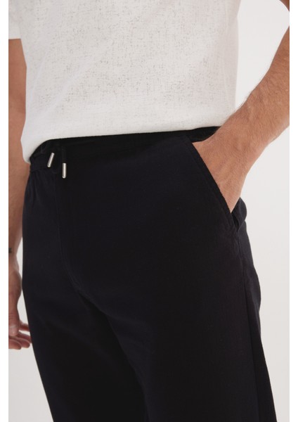 %100 Pamuk Slim Fit Dar Kesim Beli Bağlamalı Yan Cepli Pantolon fırsatları