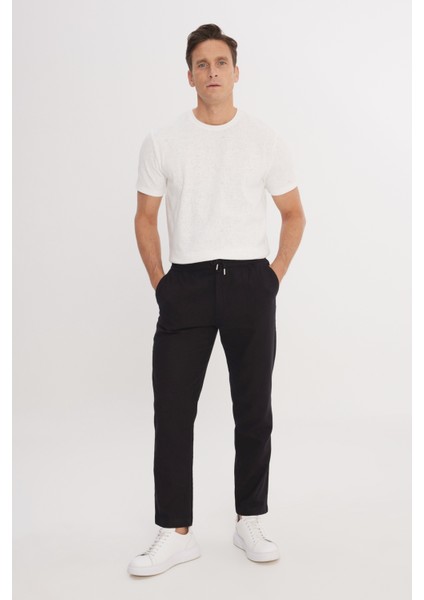 %100 Pamuk Slim Fit Dar Kesim Beli Bağlamalı Yan Cepli Pantolon modelleri