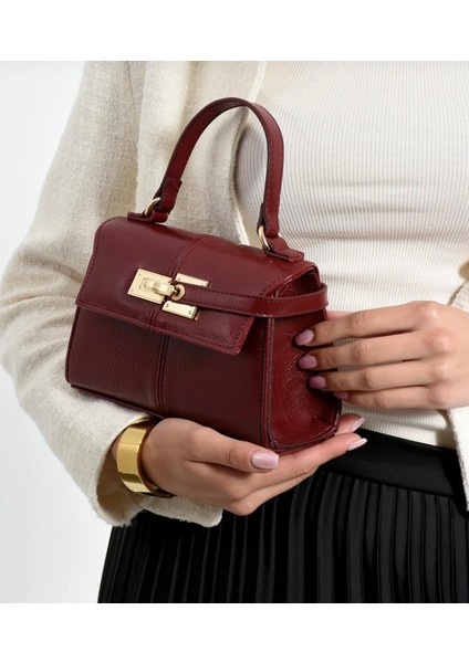 Anastasia Model Bordo Kadın El ve Omuz Çantası Hediye Paketi Şeklinde Gönderilir fiyatları