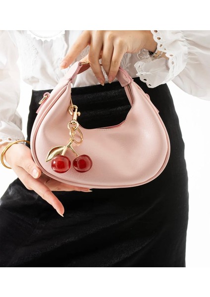 Betty Model Toz Pembe Charm Hediyeli Kadın El ve Omuz Çantası Hediye Paketi Şeklinde Gönderilir