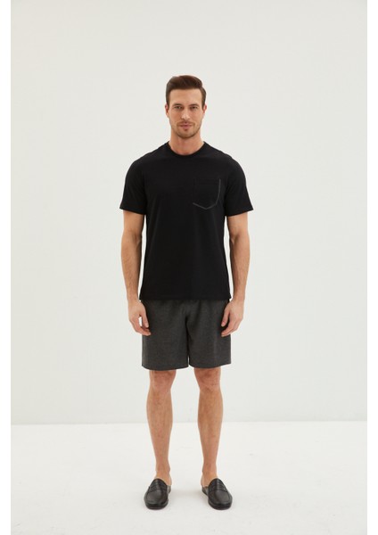 Kontrast Yakalı 2'li Şort Pamuk Pijama Takımı