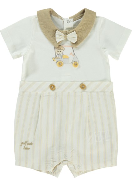 Erkek Bebek Patiksiz Tulum 3-12 Ay Camel