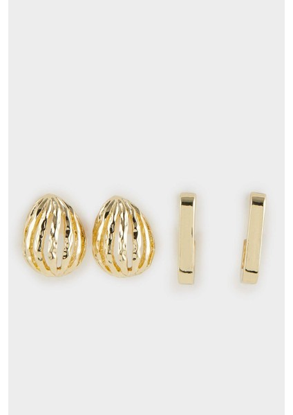Kadın 2'li Gold Küpe F1403AXNS