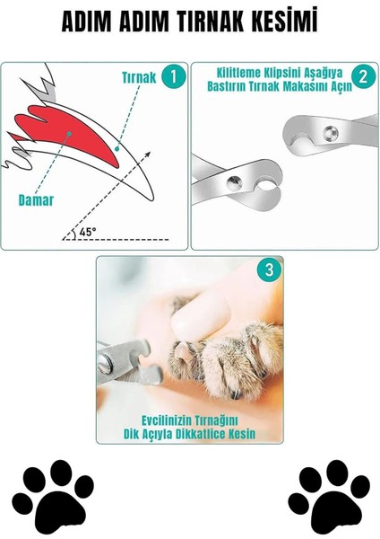 Hassas Evcil Hayvan Tırnak Makası, Kedi Köpek Pati Kesme ve Törpüleme