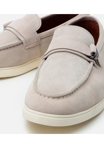 02AYH302690A300 ERKEK Süet Deri Bej Toka Detaylı Günlük Loafer modelleri