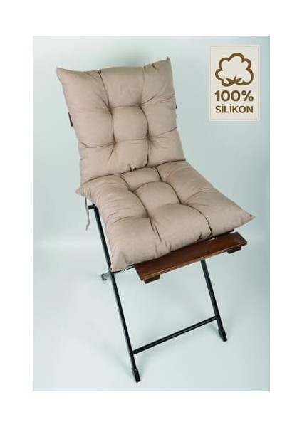 Home Tekli Dekoratif Sandalye Minderi Bağcıklı Kahverengi, 40 x 40