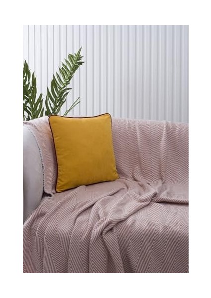 Home Sarı Panorama Bordo Biyeli Kırlent Kılıfı 3 Farklı Biye Seçeneğiyle, 45 x 45, O220005745451