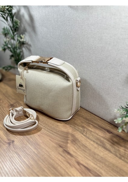 Gold Kilit Aksesuarlı Keten Orta Boy Kadın El ve Omuz Çantası modelleri